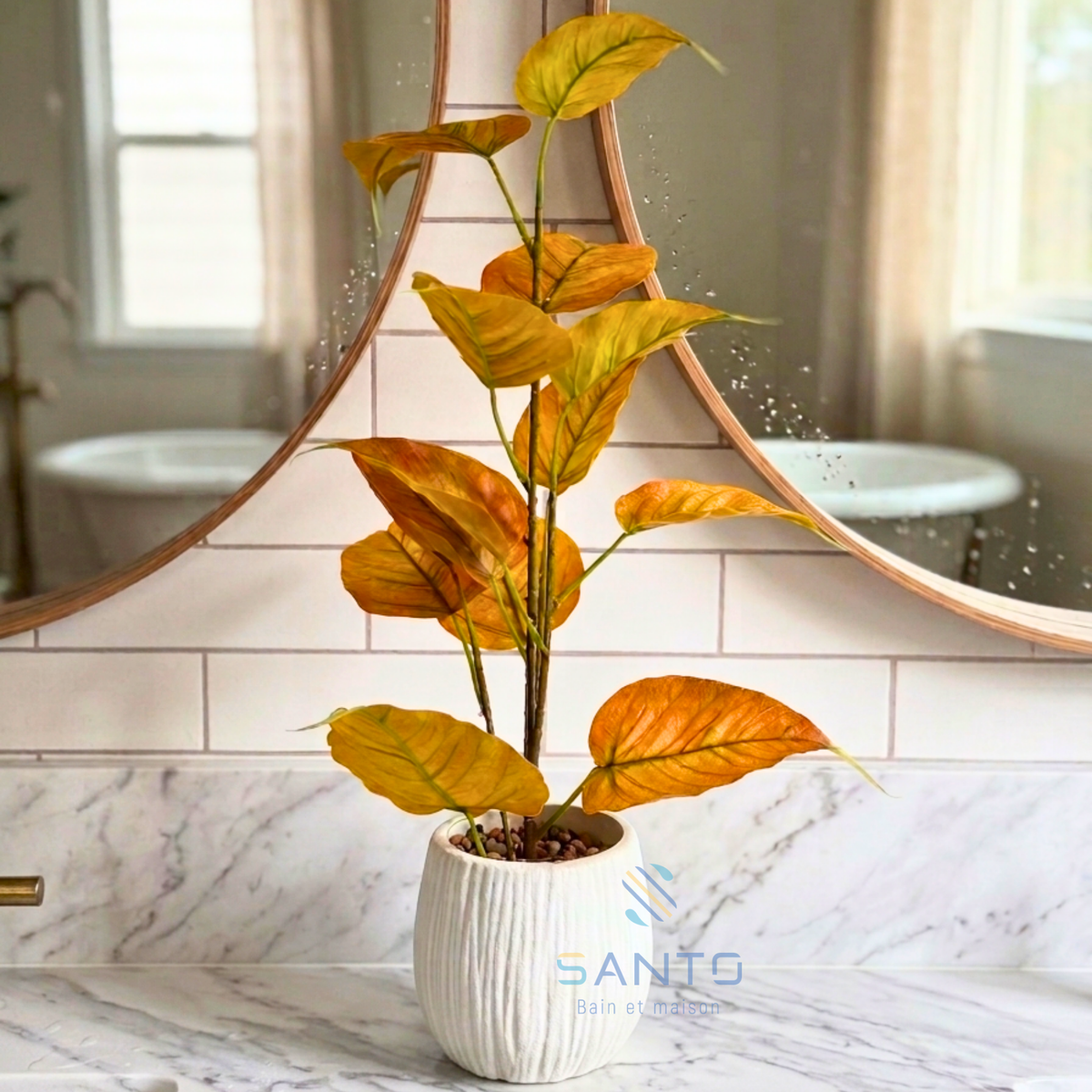 Plante artificielle Autumn Leaf avec Pot en plastique