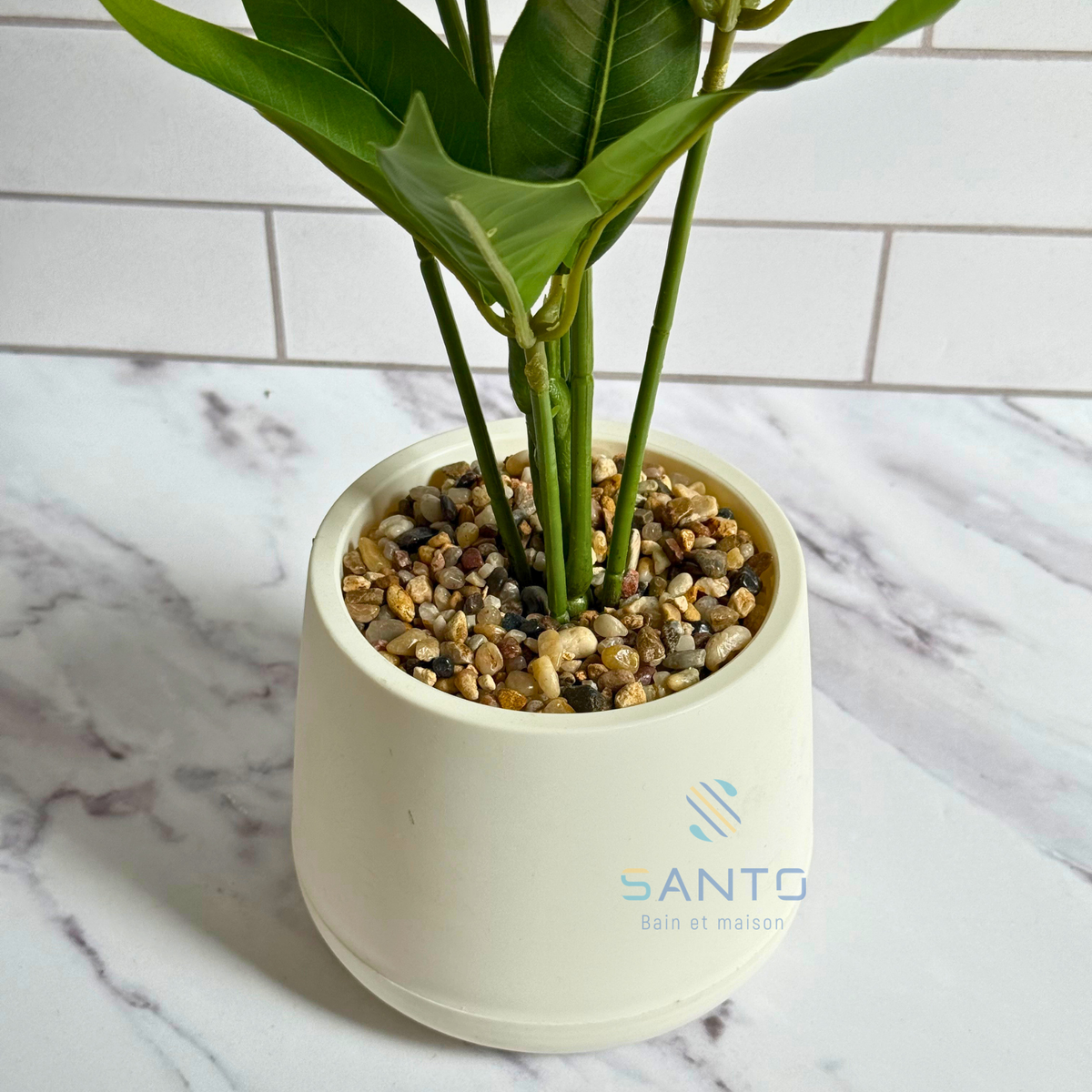 Plante Artificielle Ficus Green en Pot Décoratif en plastique