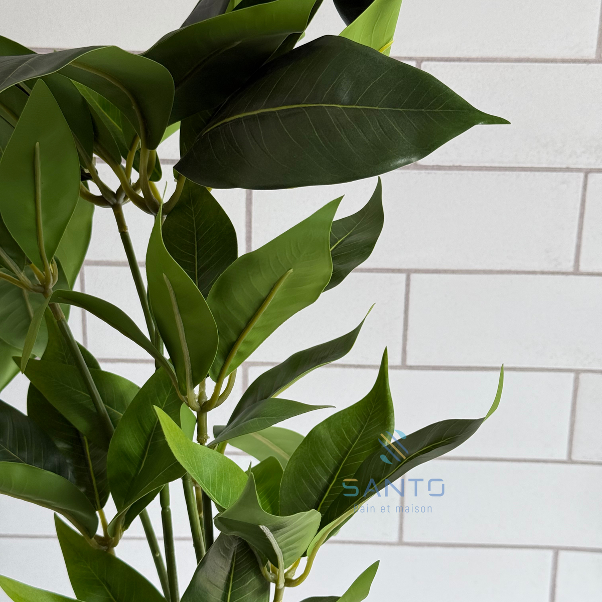 Plante Artificielle Ficus Green en Pot Décoratif en plastique
