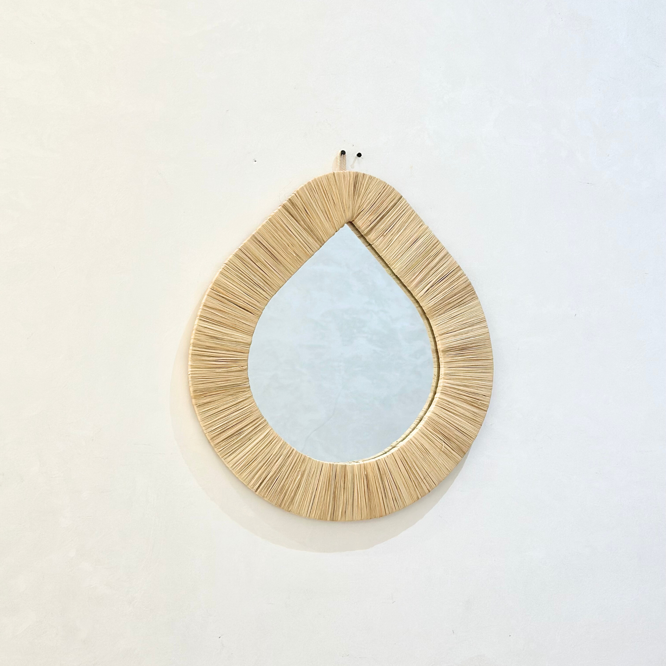 Miroir Perle en raphia naturelle petit
