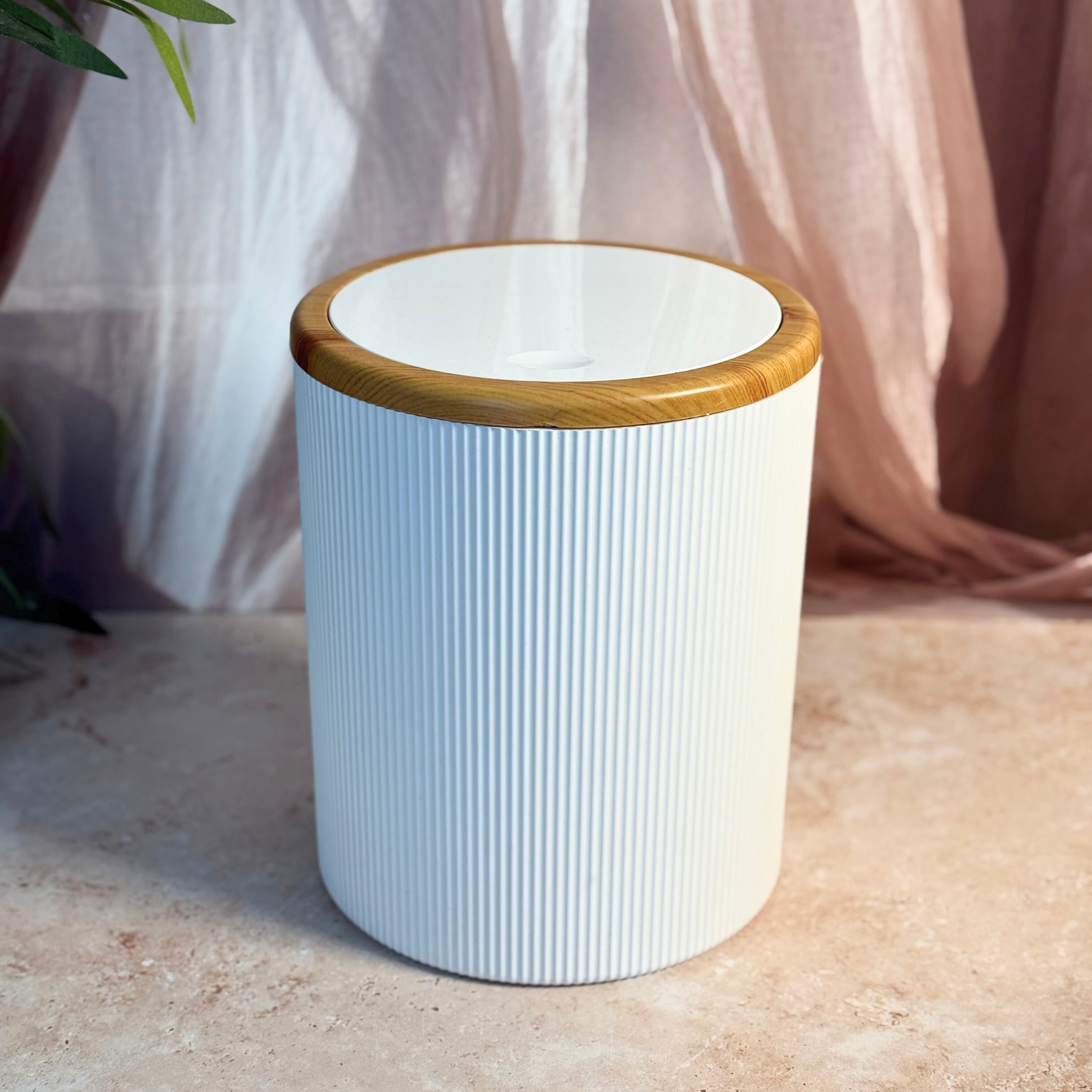 Set accessoires de salle de bain 5 pièces | Plastique et effet bois