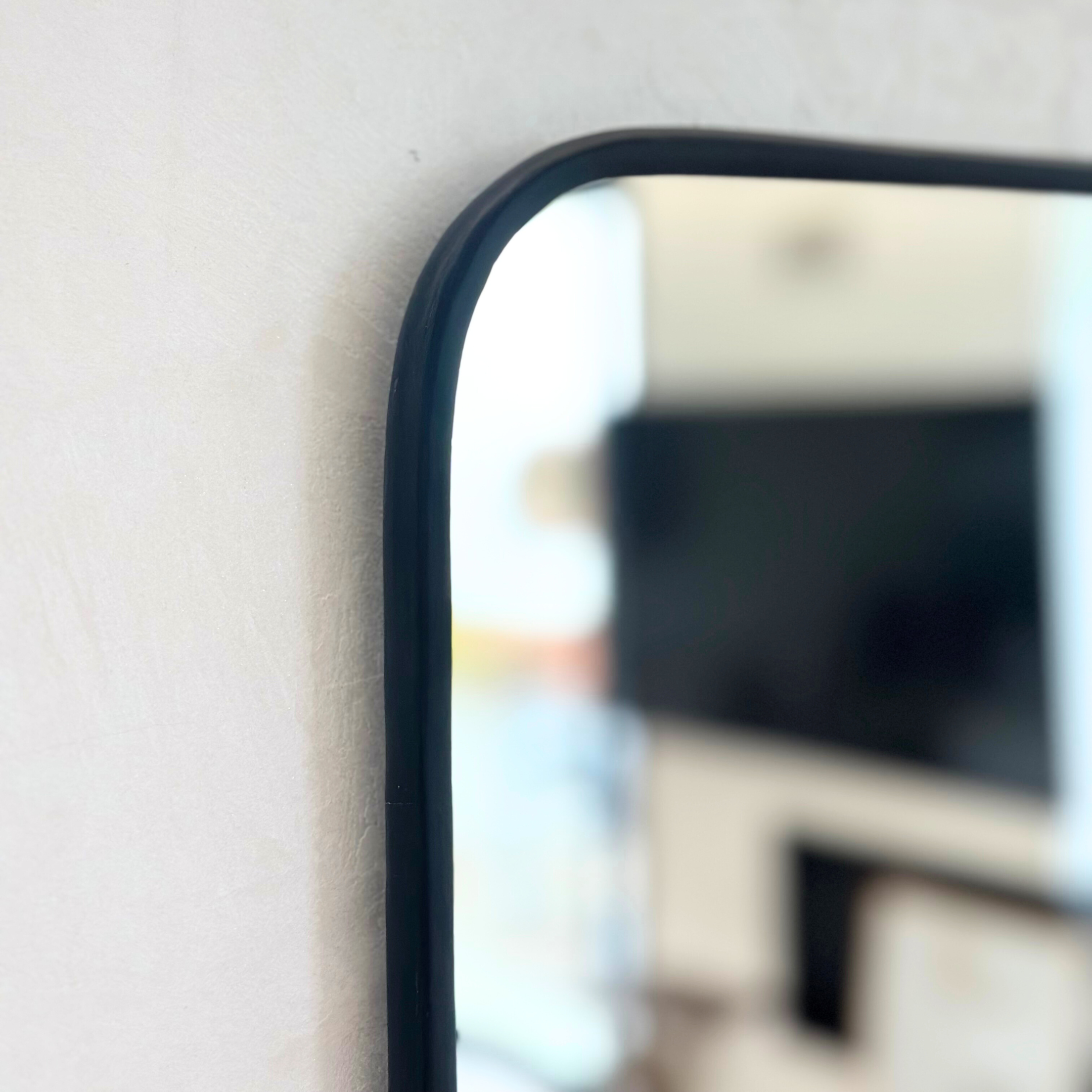 Miroir Carré en laiton noir