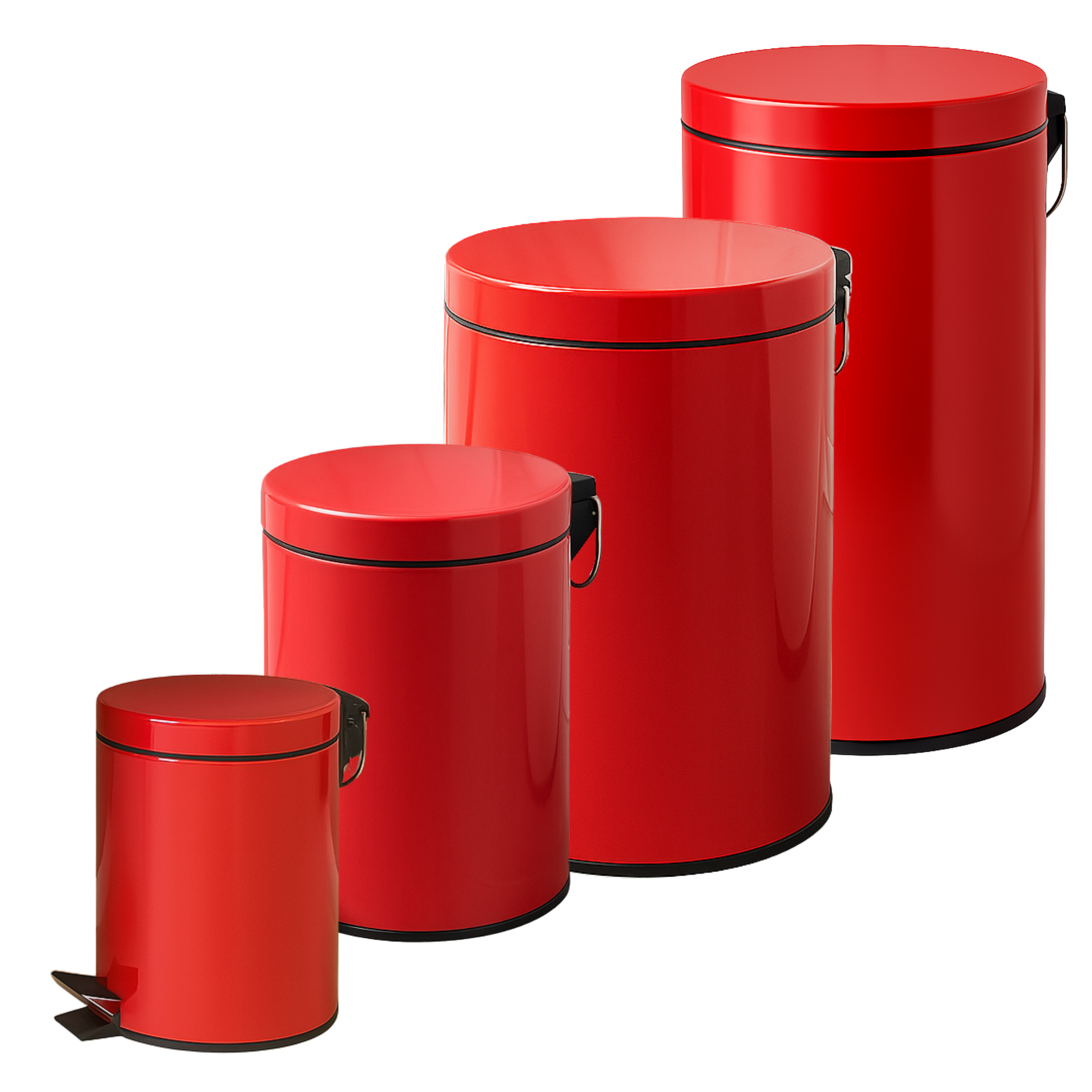 Poubelle à pédale rouge 16L