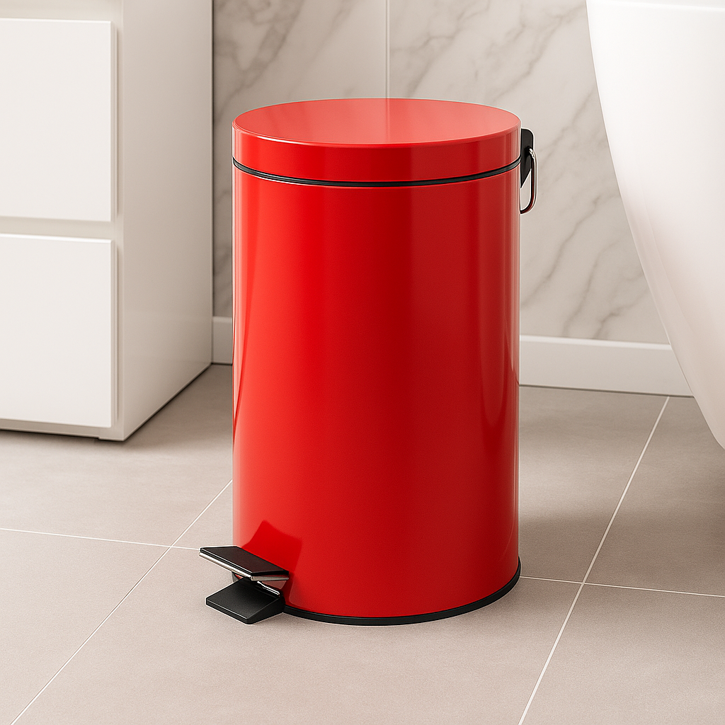 Poubelle à pédale rouge 16L