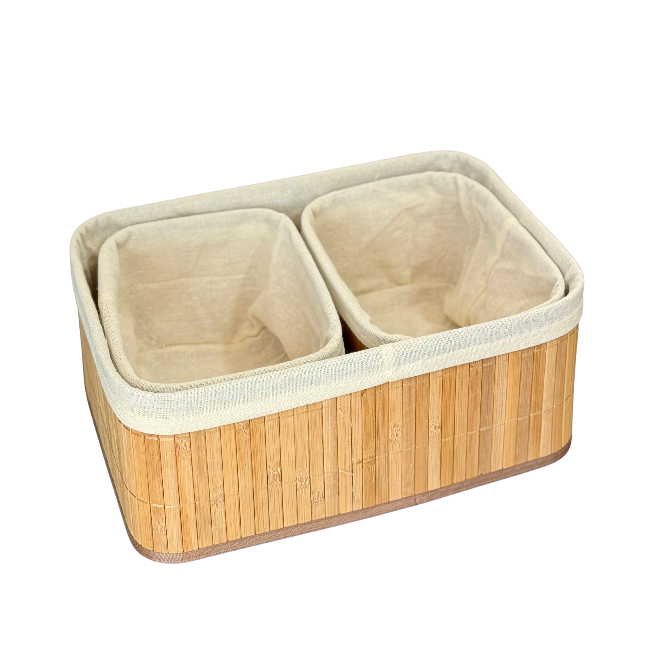 Set 3 Paniers de rangement rectangulaires