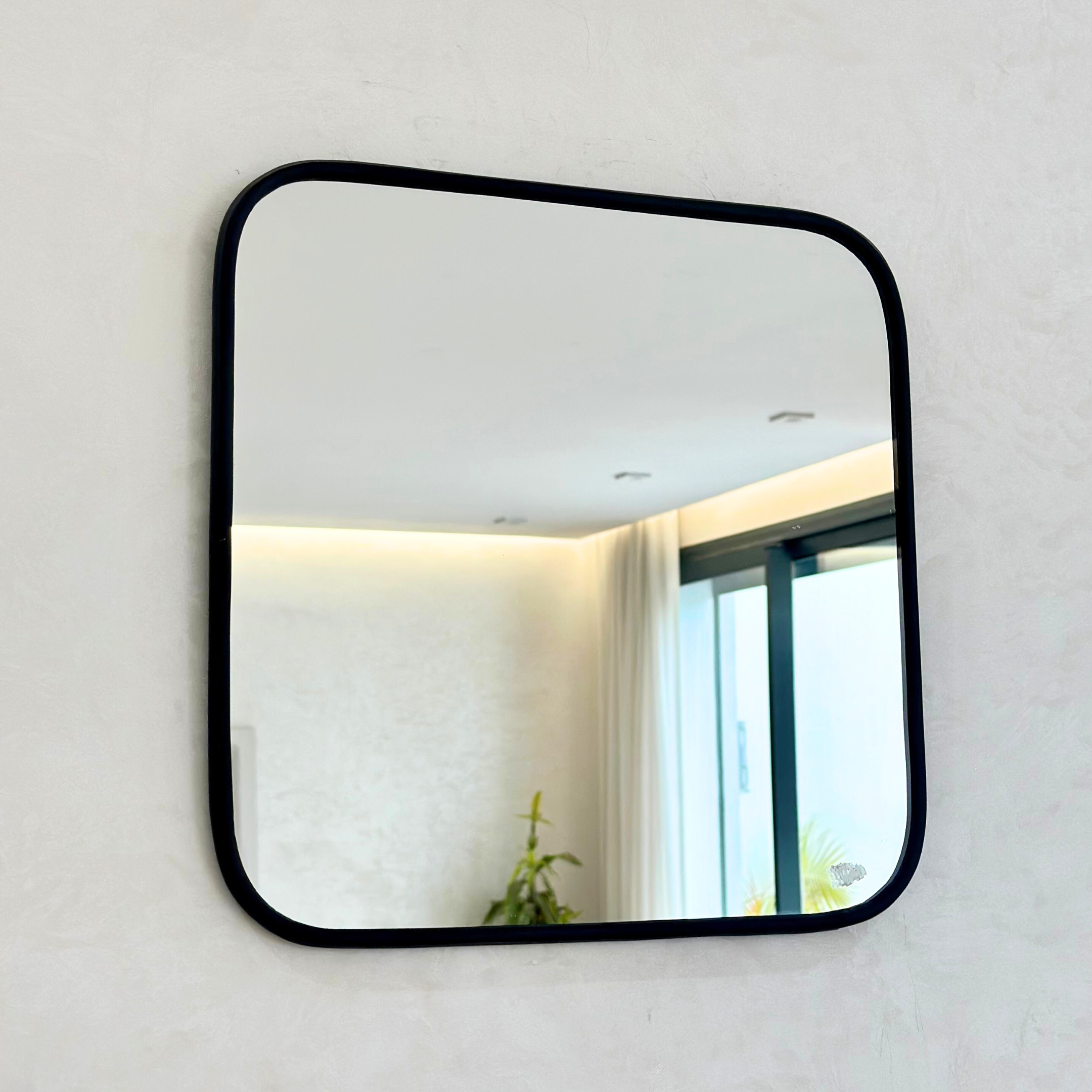 Miroir Carré en laiton noir