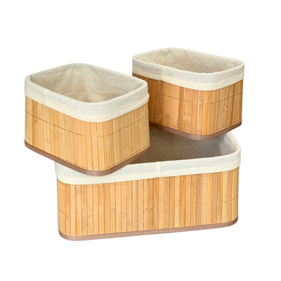 Set 3 Paniers de rangement rectangulaires
