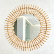 Miroir Aurore en rotin naturel 82 cm