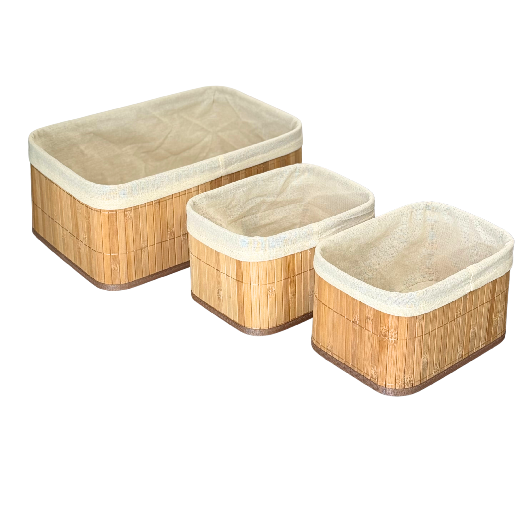 Set 3 Paniers de rangement rectangulaires