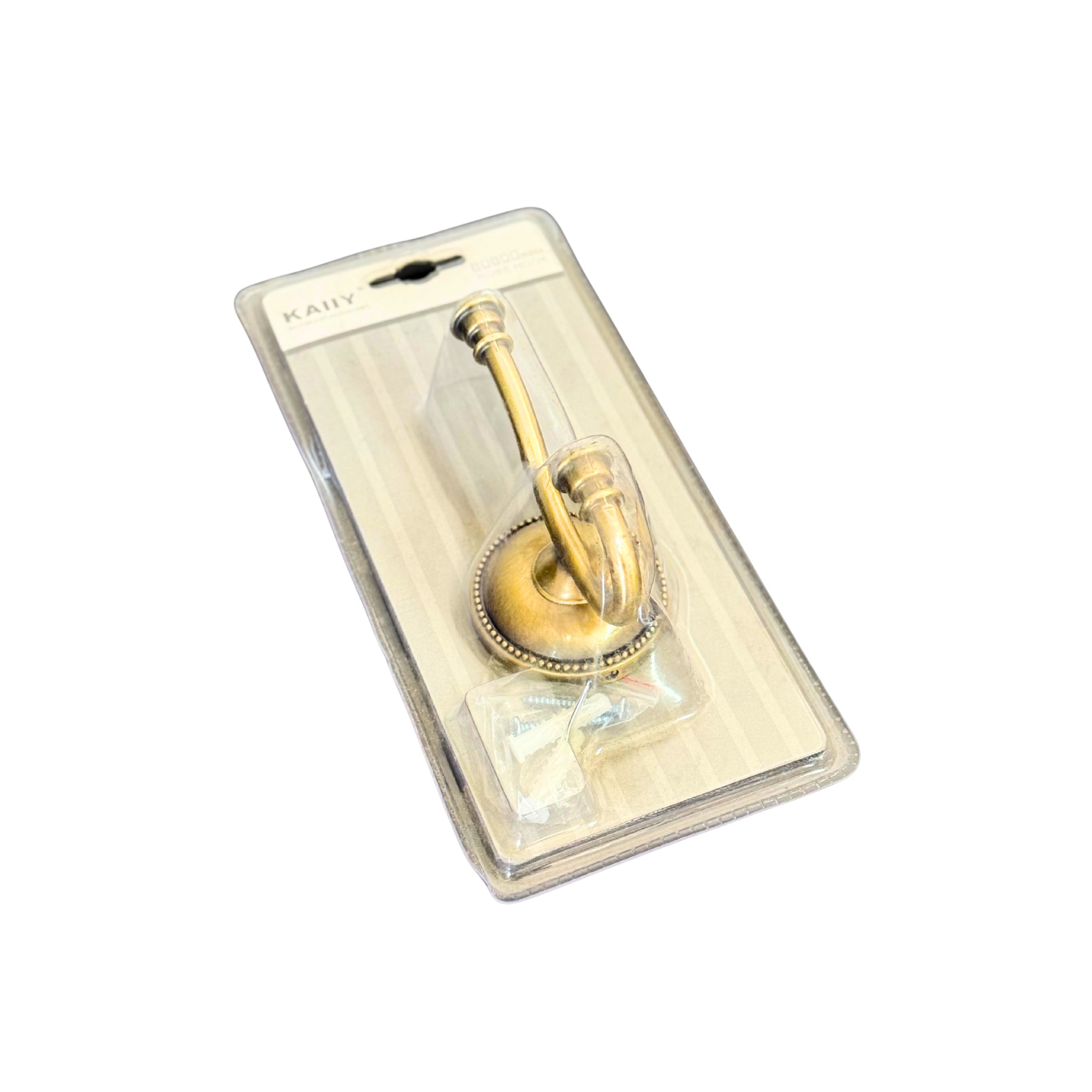 Crochet Mural Double en Bronze Vieilli – Style Hammam & Rétro Chic