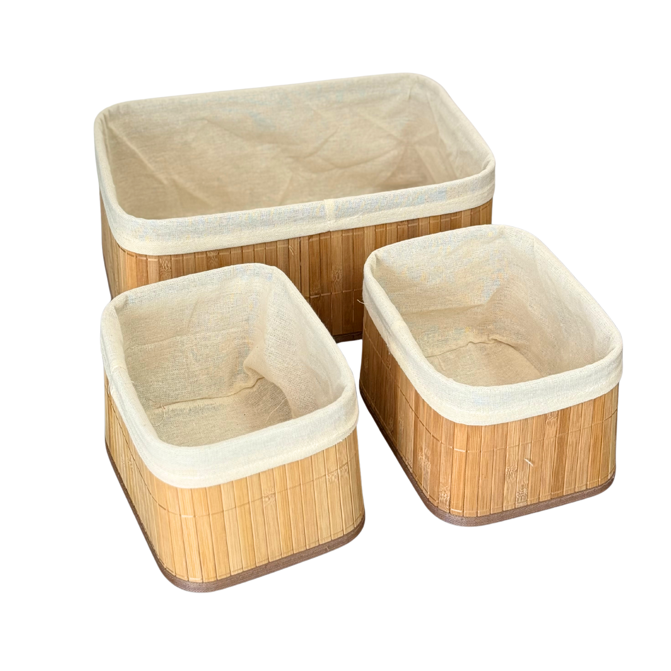 Set 3 Paniers de rangement rectangulaires