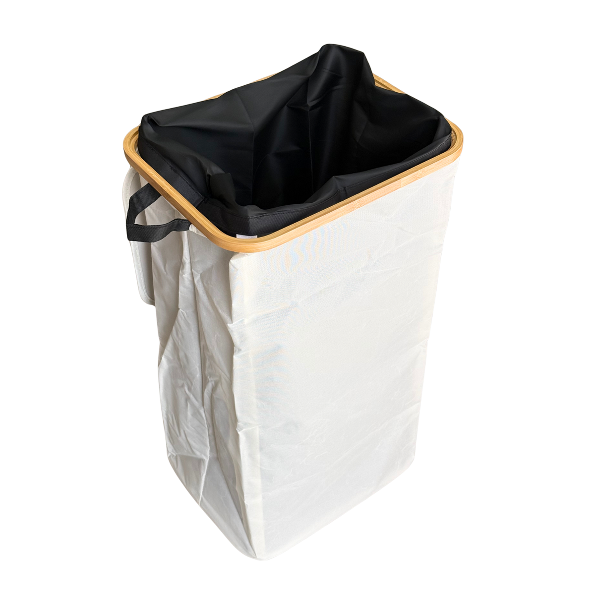 Panier à linge en tissu et bois carré