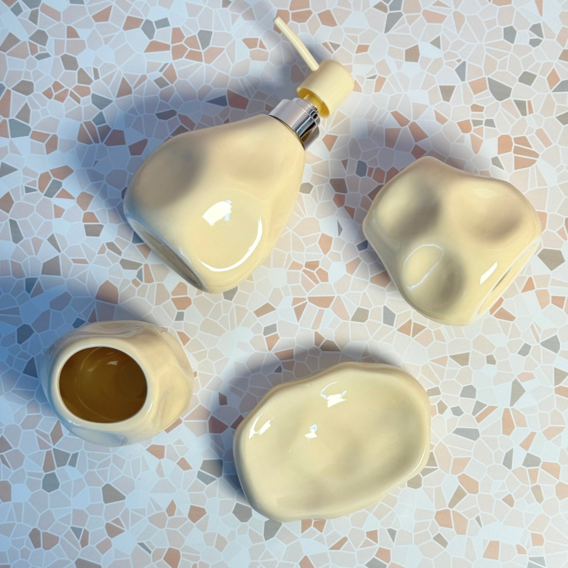 Set accessoires de salle de bain 4 pièces en céramique