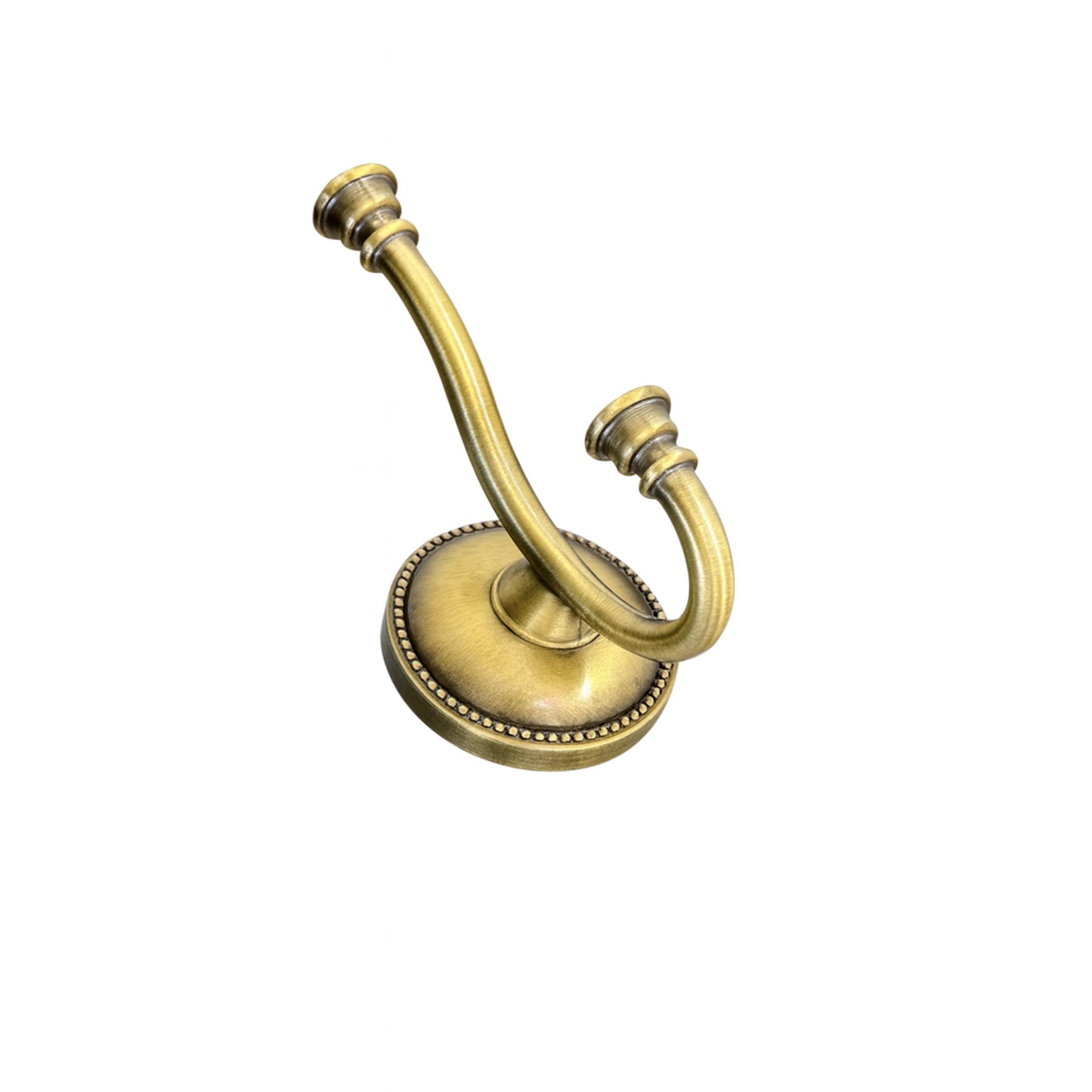 Crochet Mural Double en Bronze Vieilli – Style Hammam & Rétro Chic