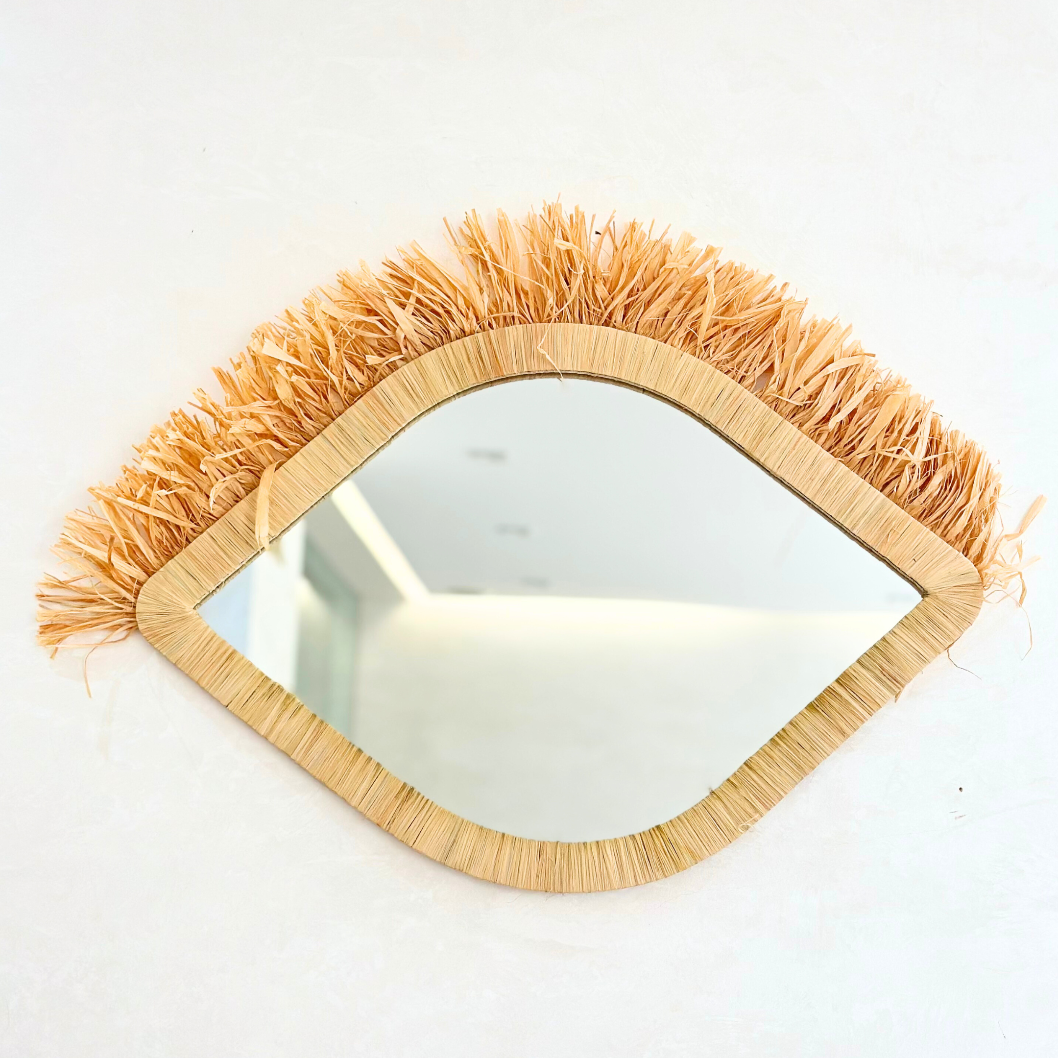 Miroir Oeil en raphia naturelle 60cm