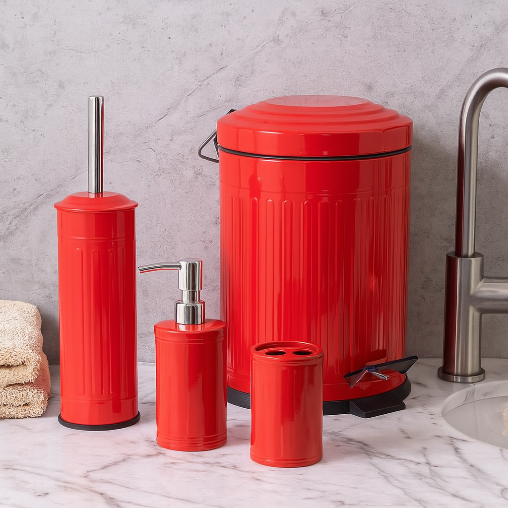 Ensemble accessoires de Salle de Bain 4pcs en Métal