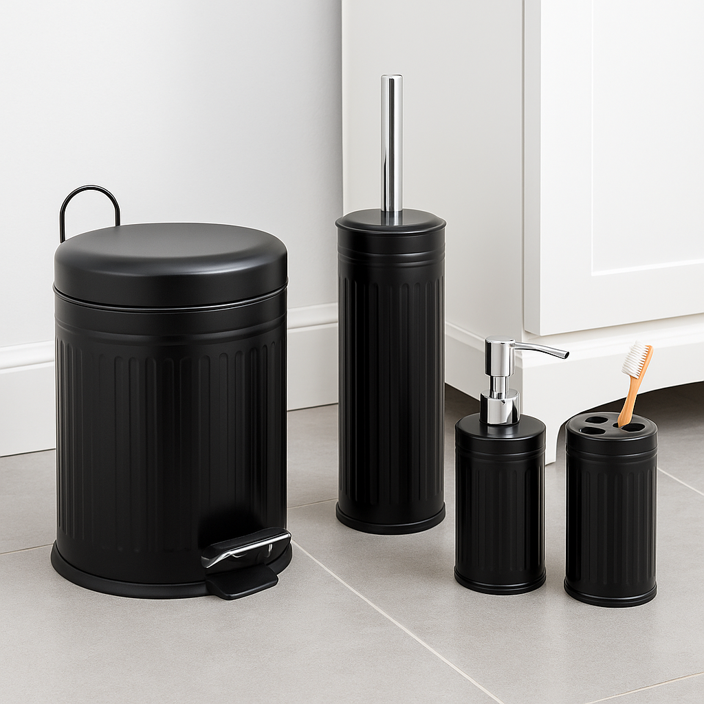 Ensemble accessoires de Salle de Bain 4pcs en Métal