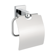 Dérouleur papier toilette mural avec couvercle – Finition chrome & fixation carrée