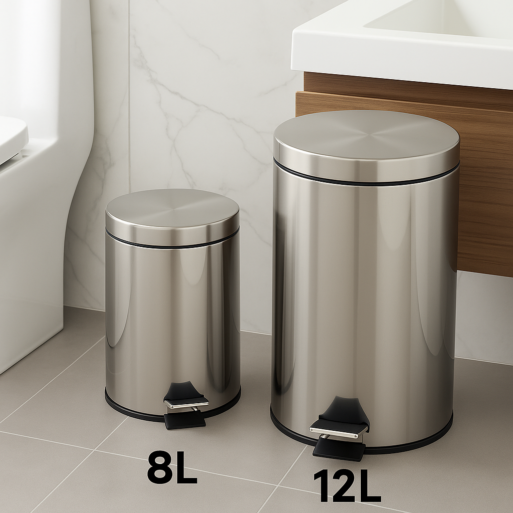 Poubelle à pédale chrome 12L