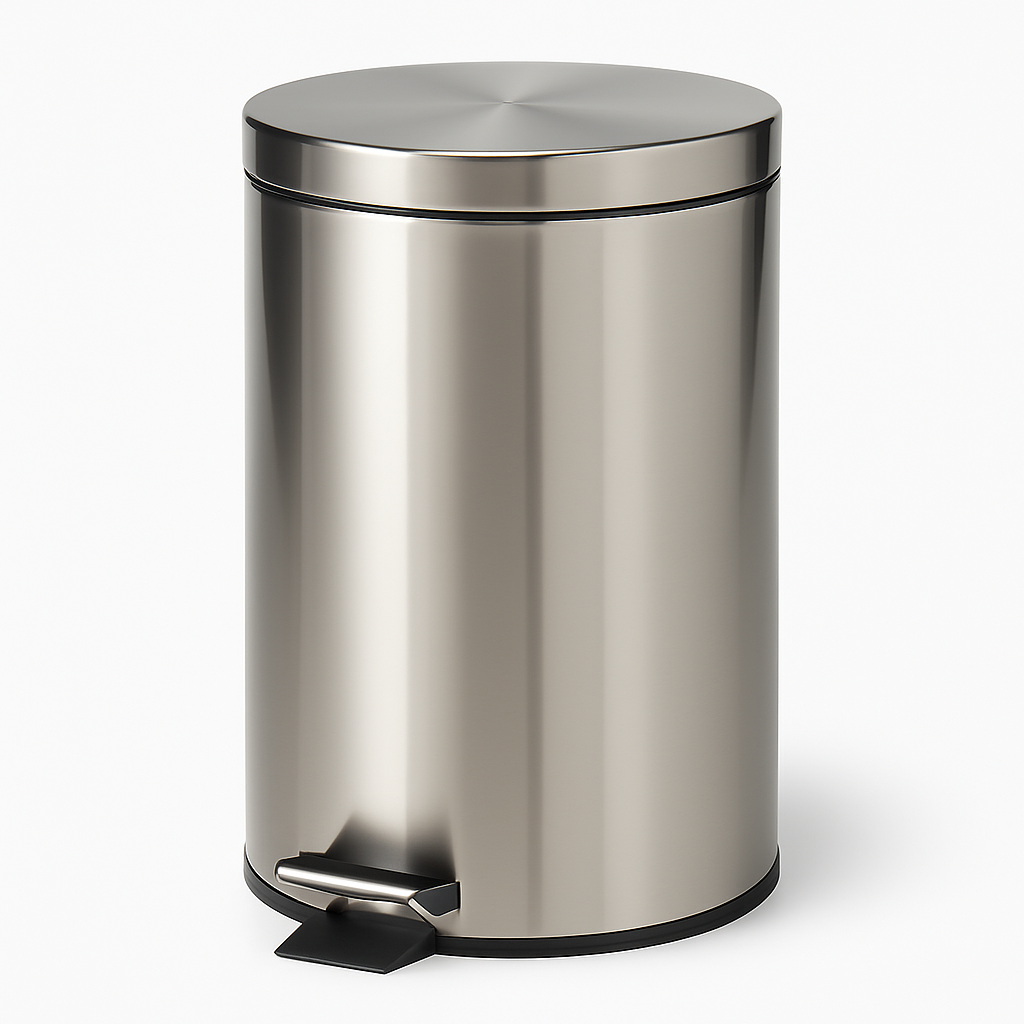 Poubelle à pédale chrome 12L