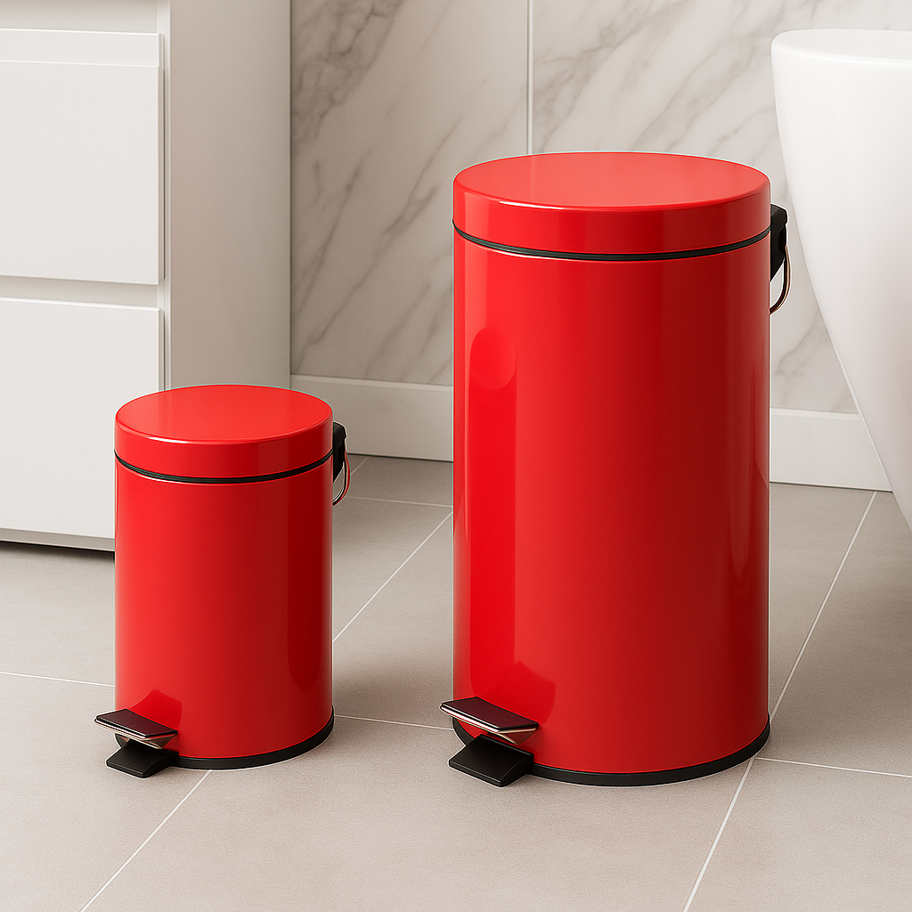 Poubelle à pédale rouge 12L