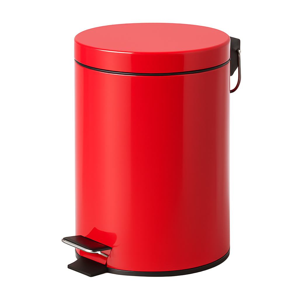 Poubelle à pédale rouge 12L