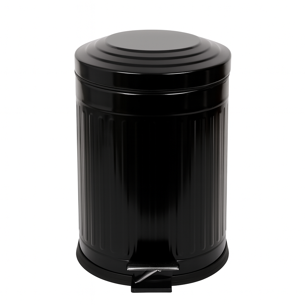 Poubelle à pédale vintage noir 5L