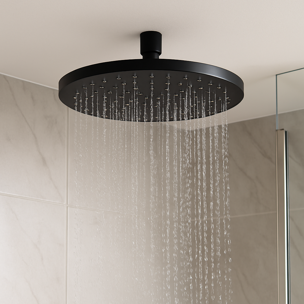 Pomme de douche ronde noire