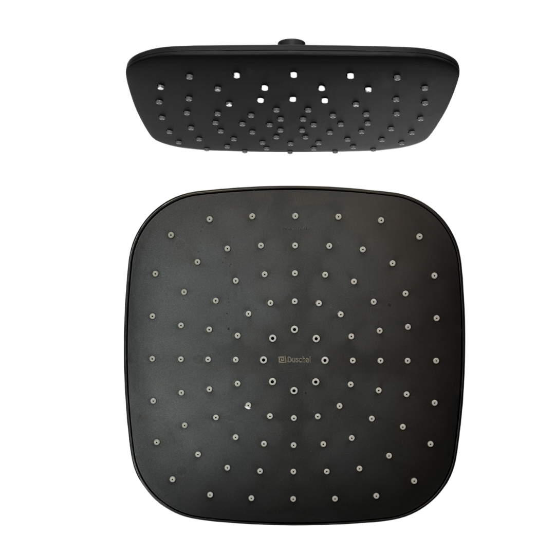 Pomme de Douche noire Carrée à Bords Arrondis