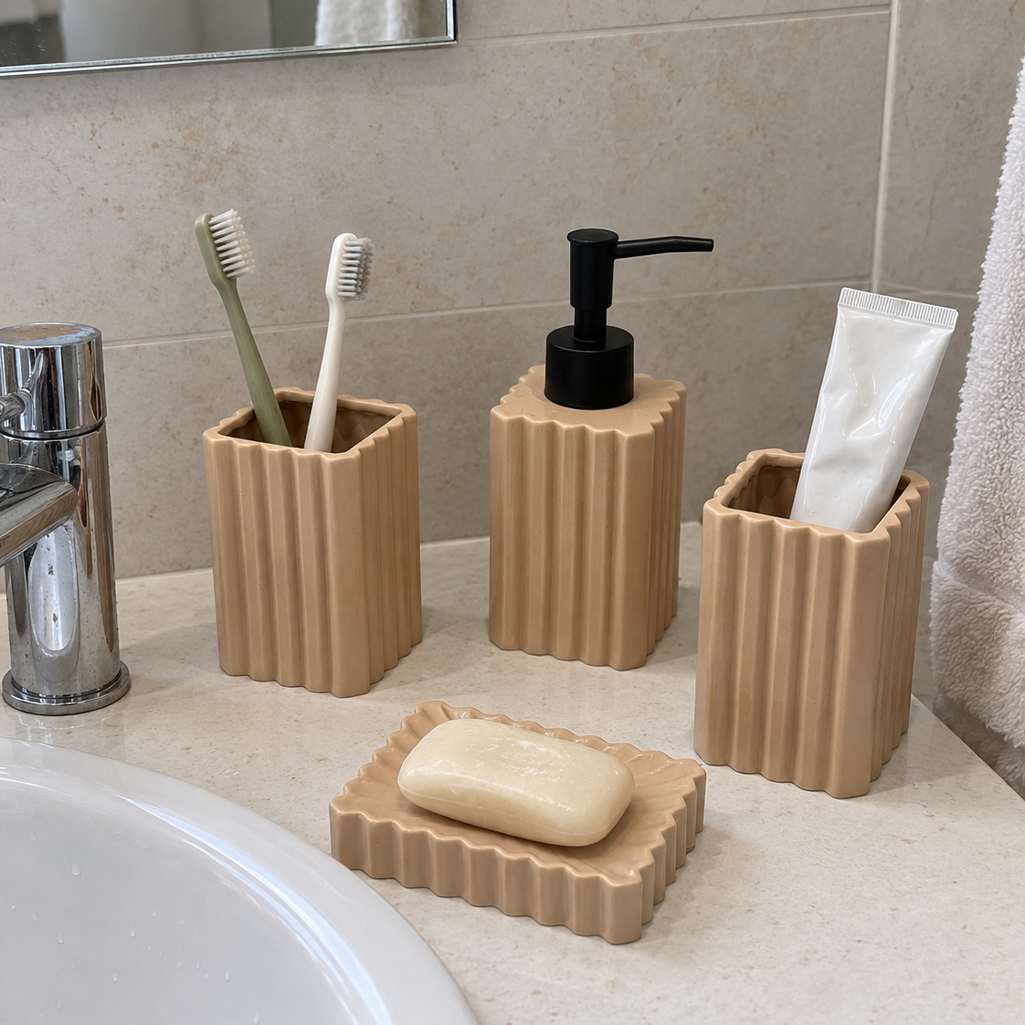 Accessoires Salle de Bain 4 pièces