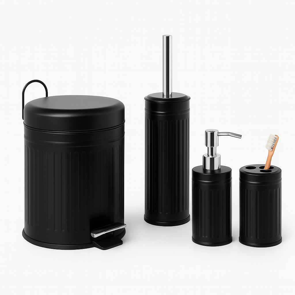 Ensemble accessoires de Salle de Bain 4pcs en Métal