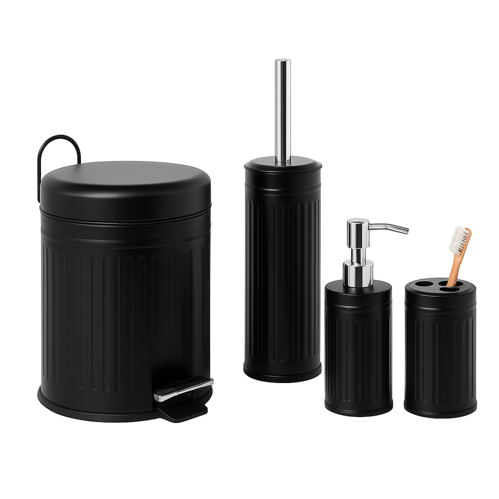 Ensemble accessoires de Salle de Bain 4pcs en Métal