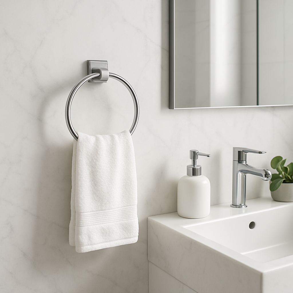 Porte Serviettes anneau mural acier inoxydable
