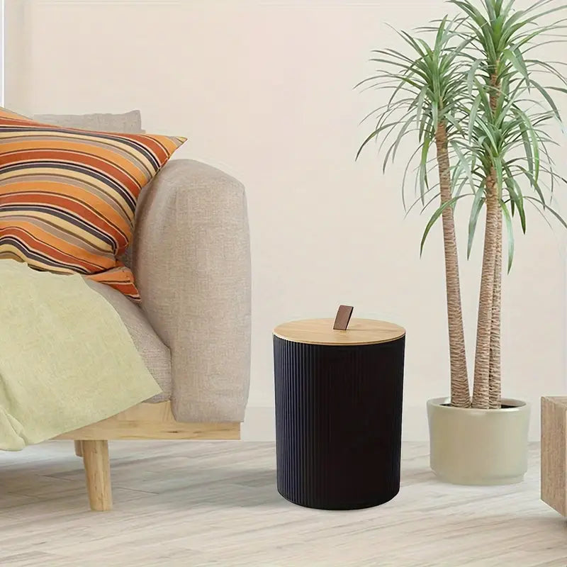 Ensemble accessoires de Salle de Bain 6 Pièces en plastique et bambou