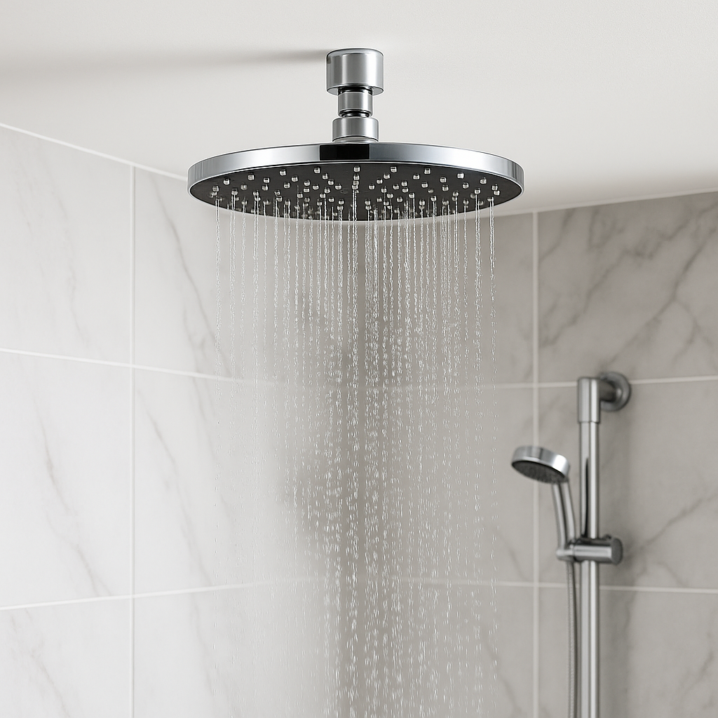 Pomme de douche ronde chrome et noir