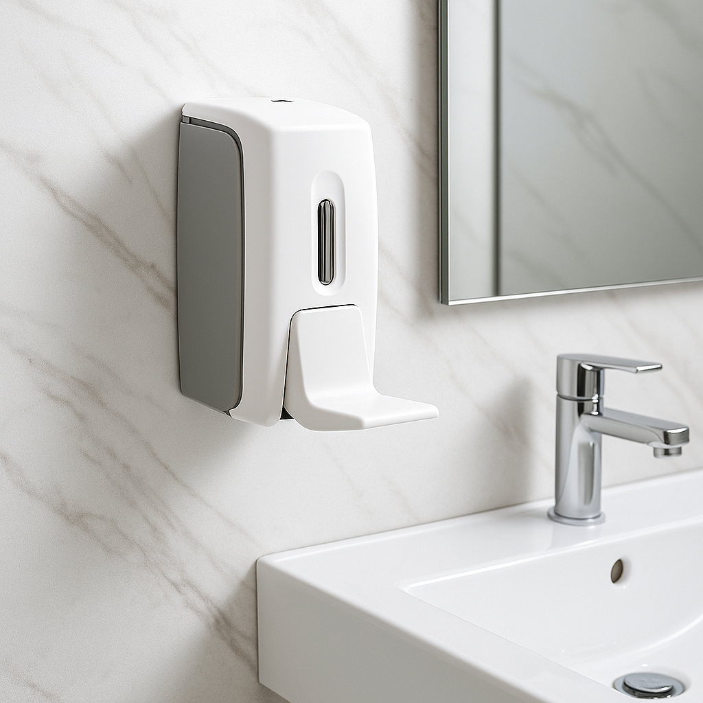 Distributeur de savon liquide mural blanc