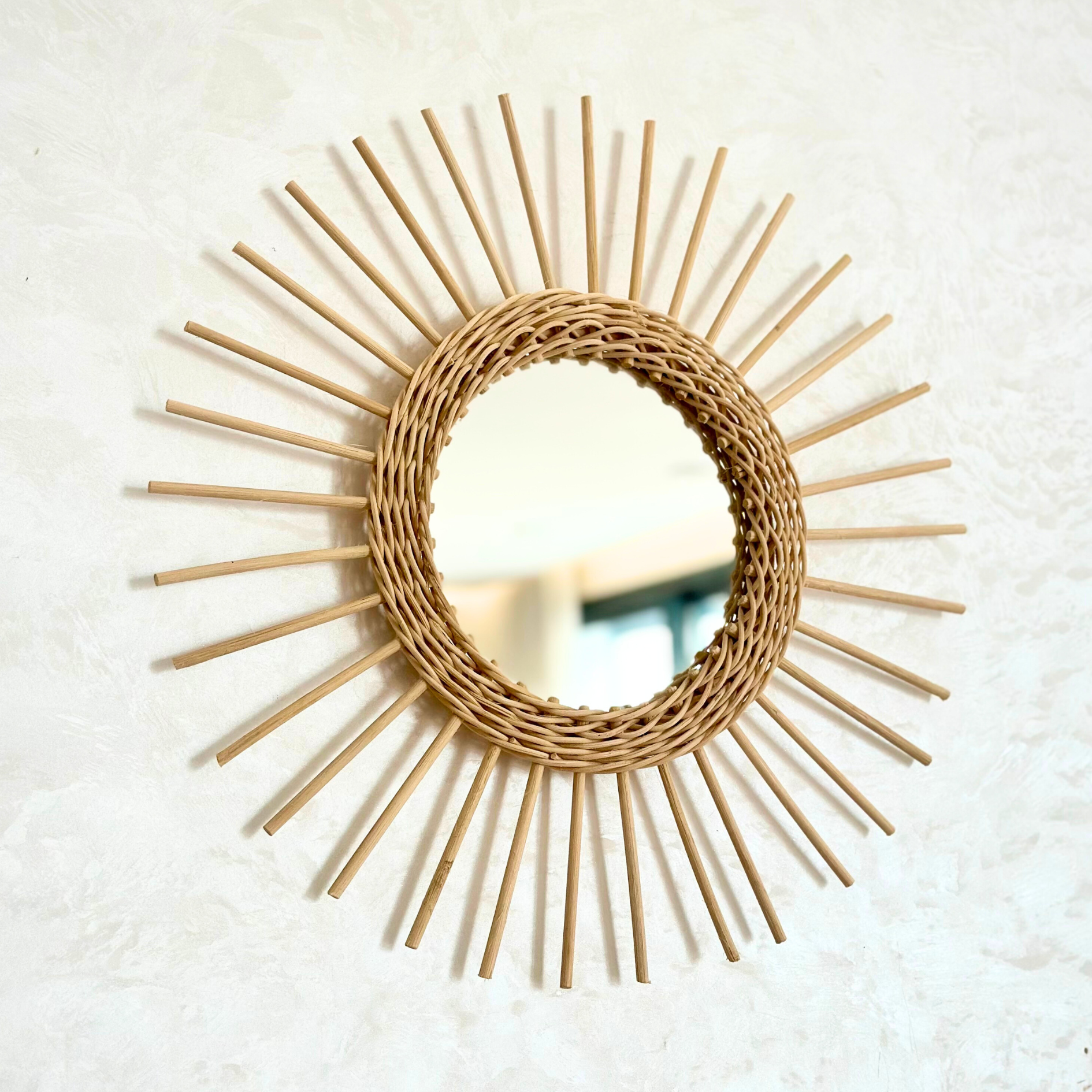 Miroir Rayon en rotin naturel 52cm