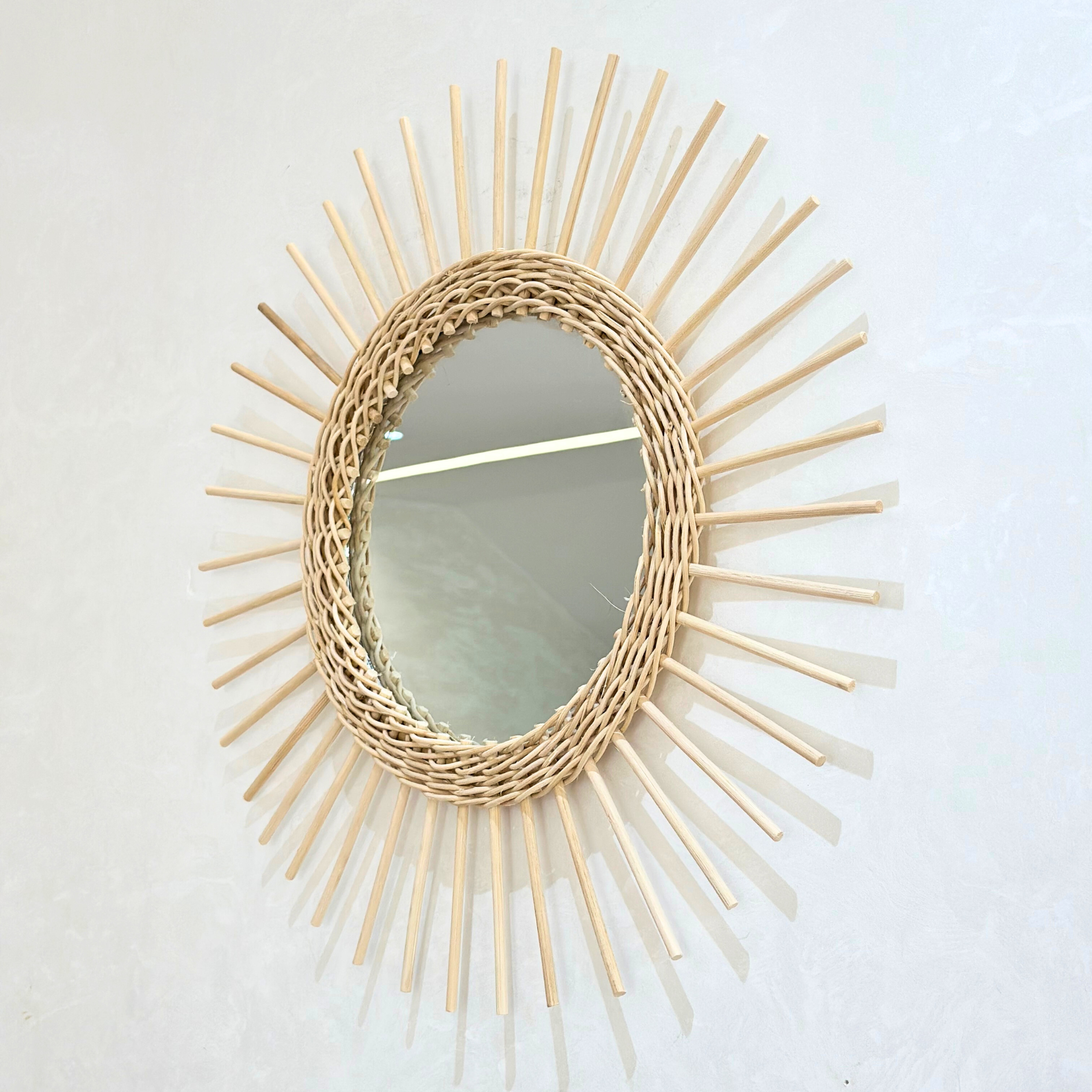 Miroir Rayon en rotin naturel 52cm