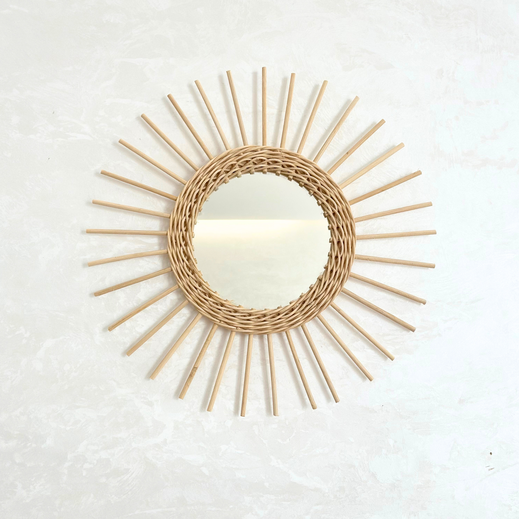Miroir Rayon en rotin naturel 47cm