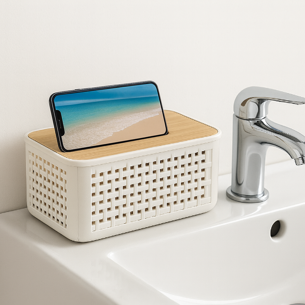 Boîte à Mouchoirs avec Support de Téléphone