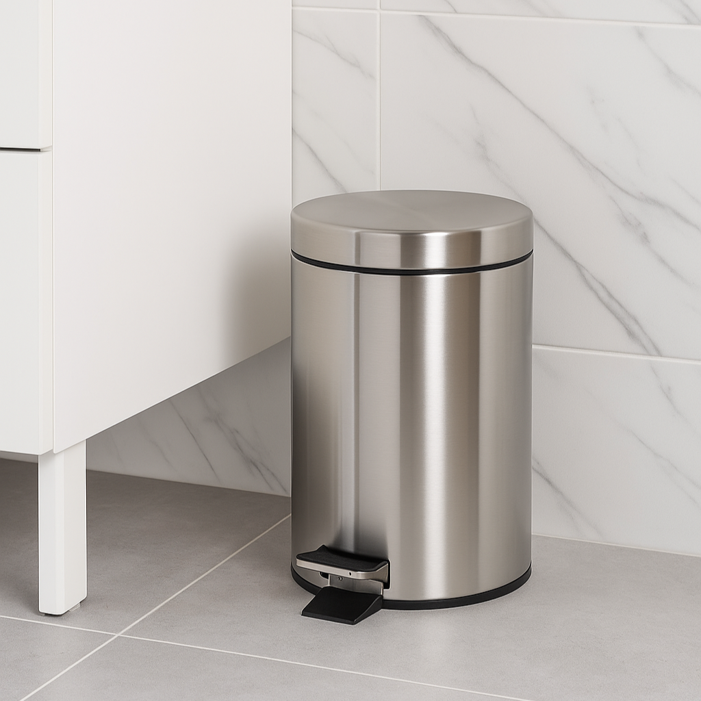 Poubelle à pédale chrome 5L