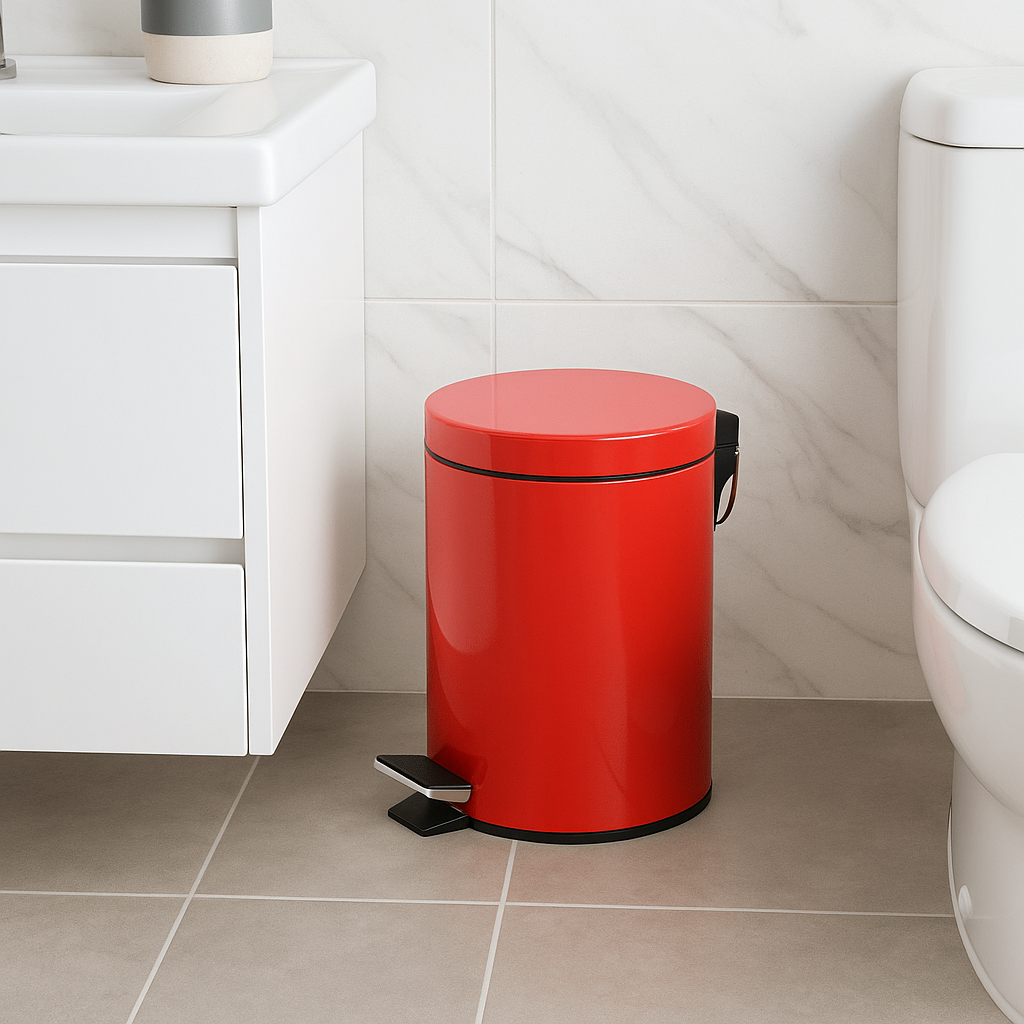 Poubelle à pédale rouge 5L