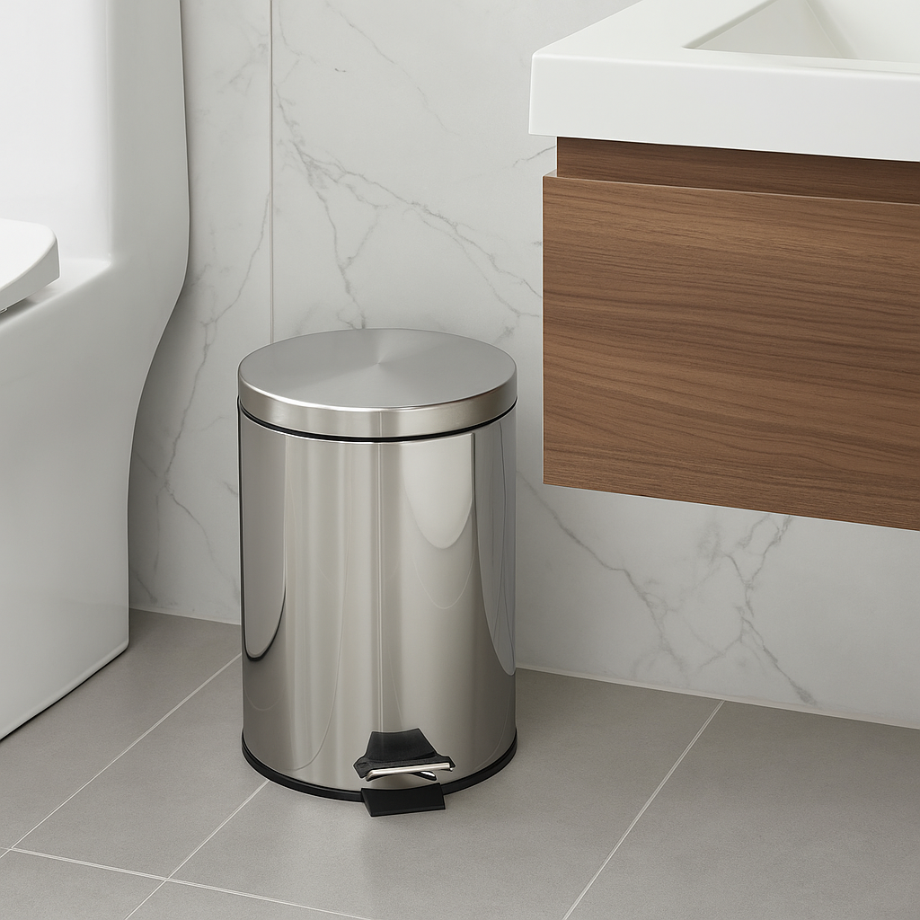 Poubelle à pédale chrome 8L