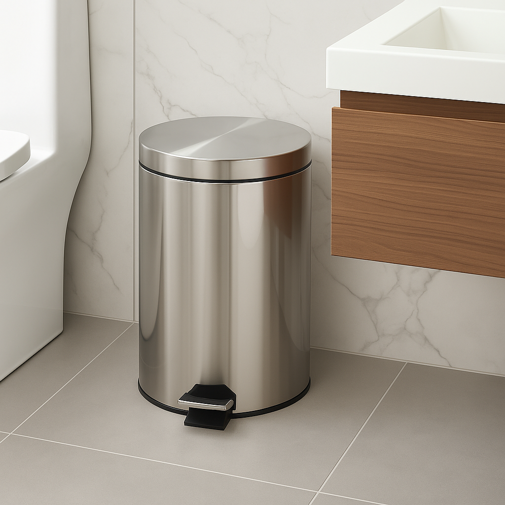 Poubelle à pédale chrome 12L