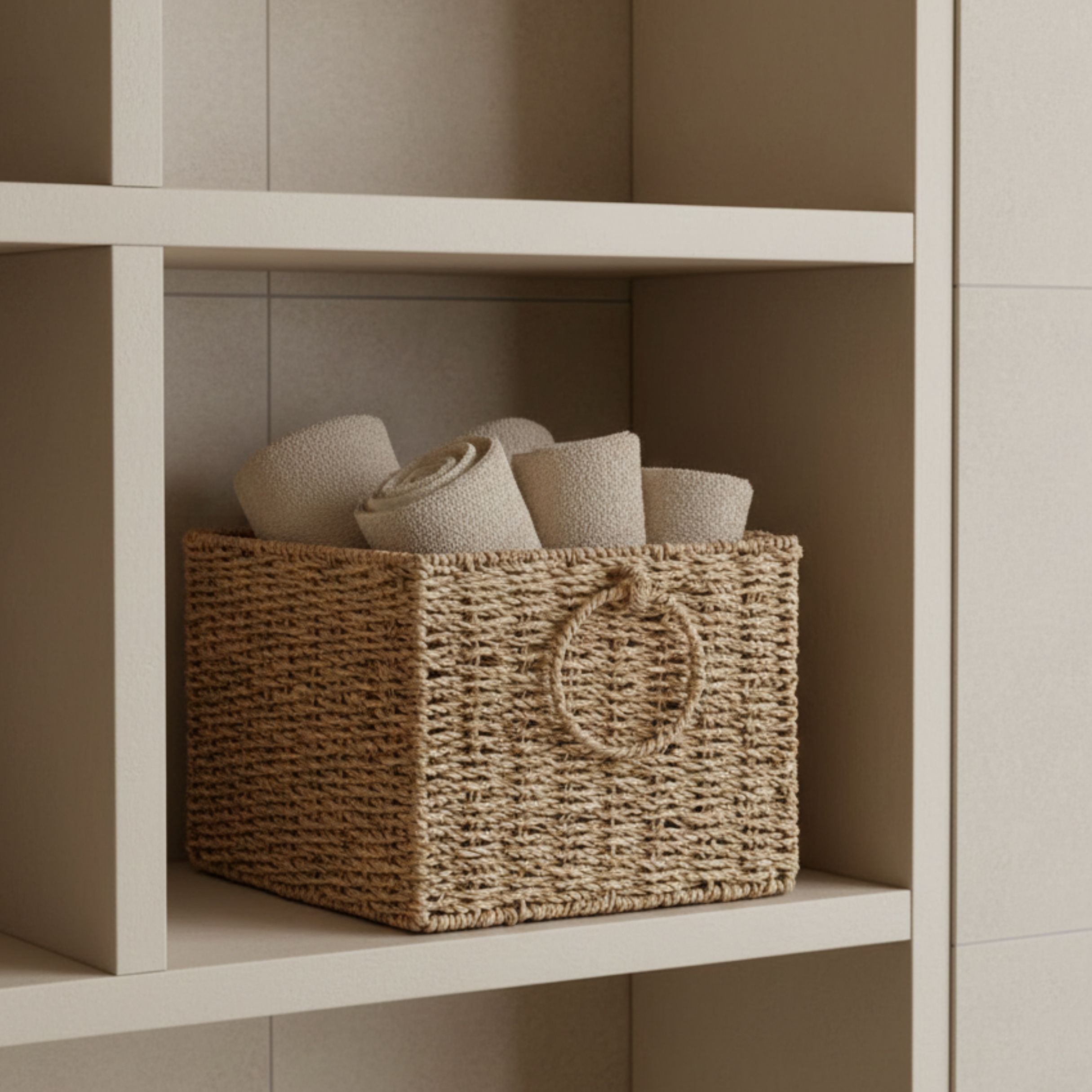 Panier de rangement naturel en fibre naturelle