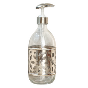 Distributeur de savon artisanal en aiton argenté grand 500ml