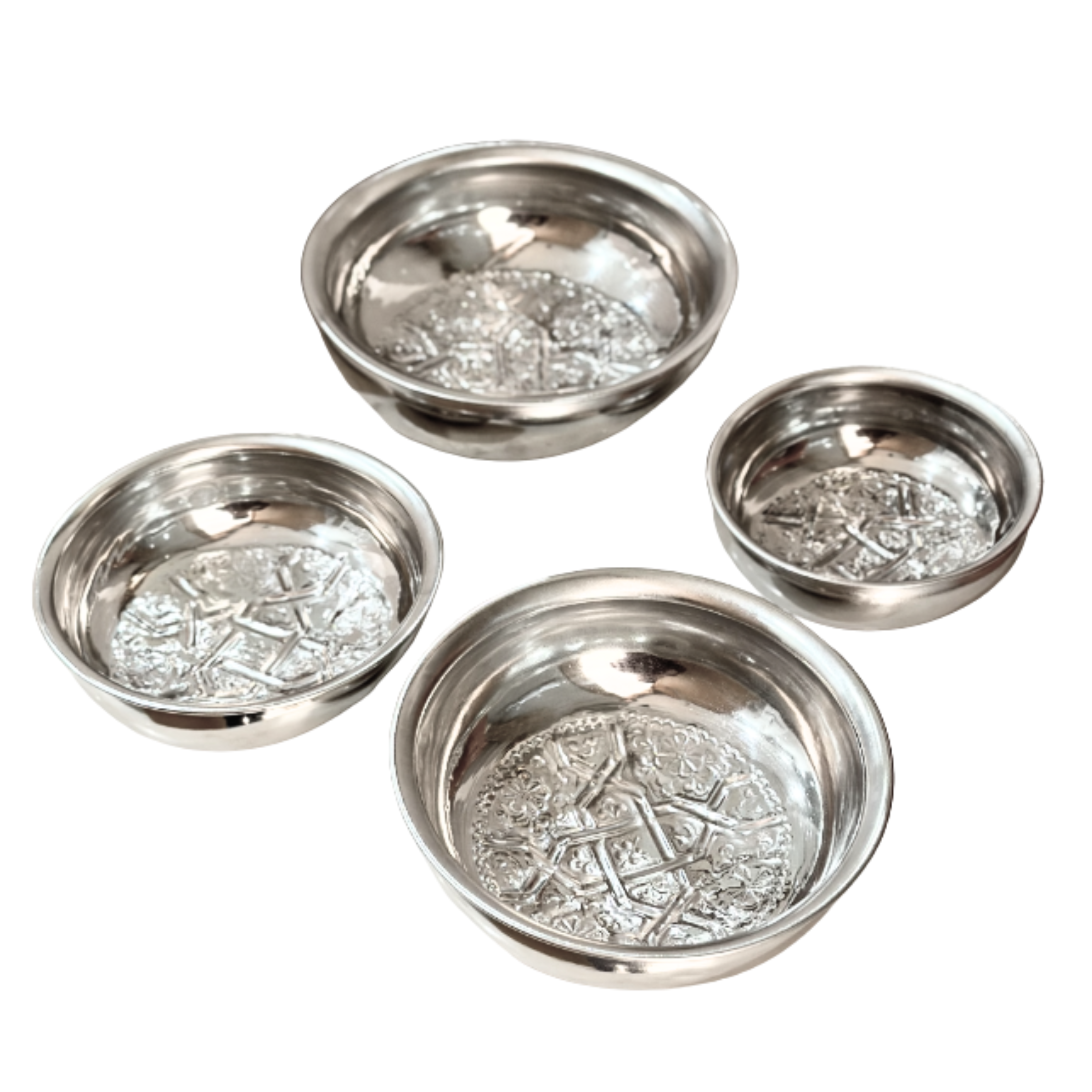 Tassa Hammam artisanale en laiton argenté (4 tailles)