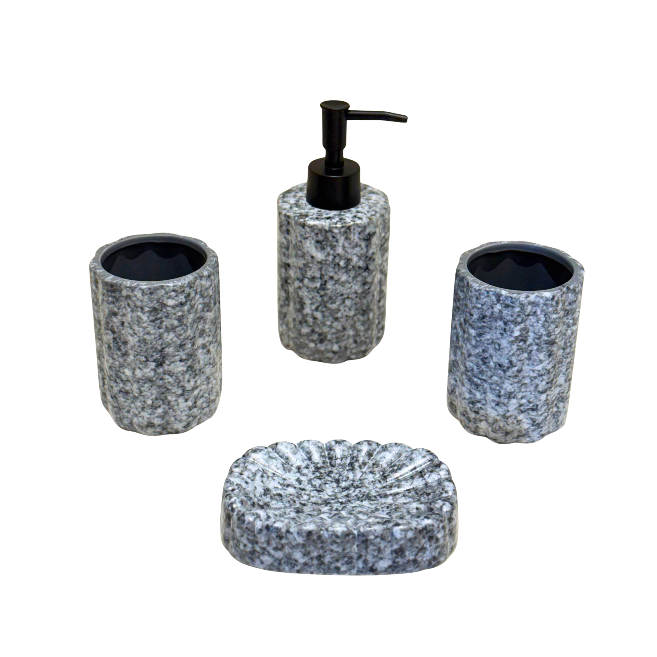 Accessoires Salle de Bain effet granit 4 pièces