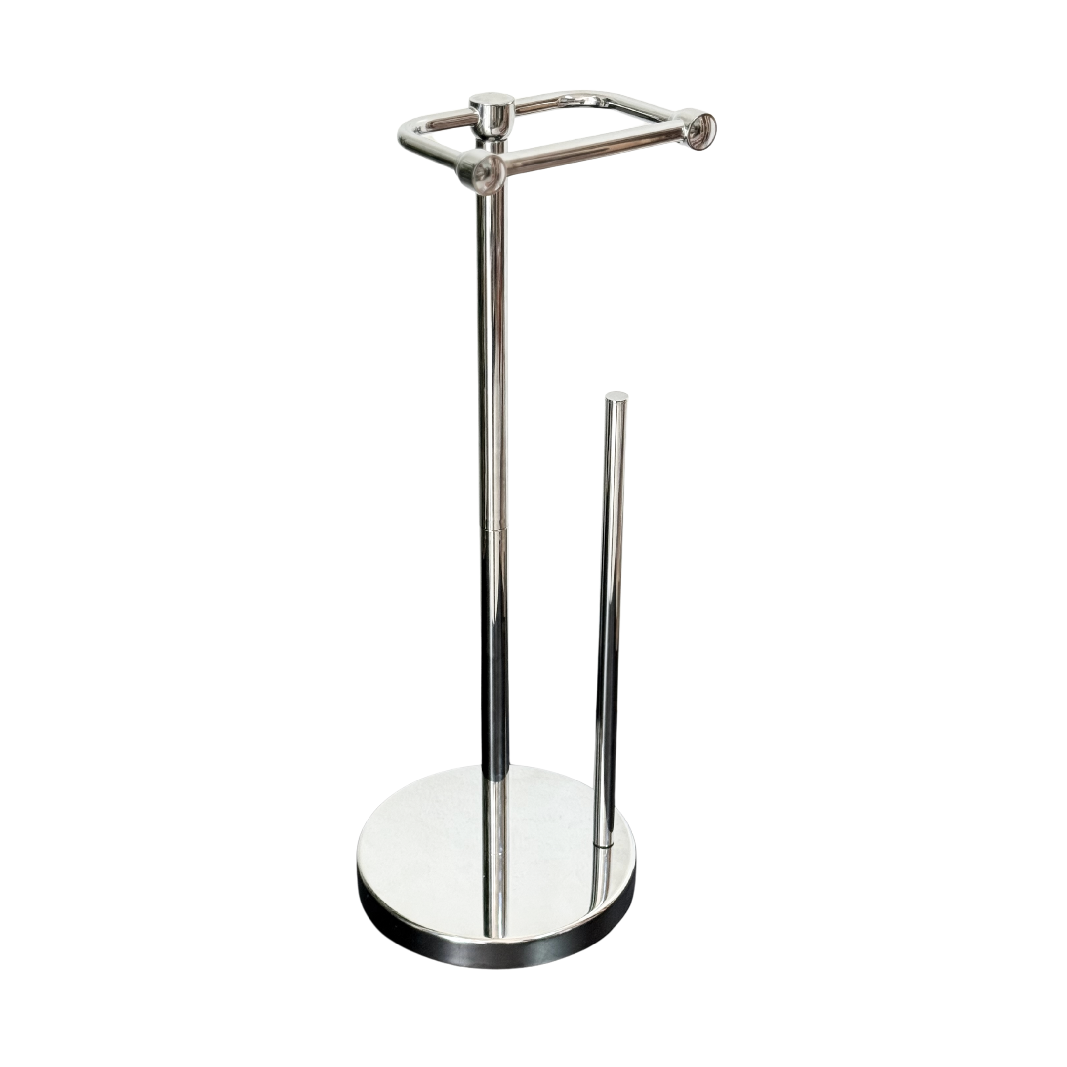 Porte-rouleau de papier toilette sur pied avec réserve