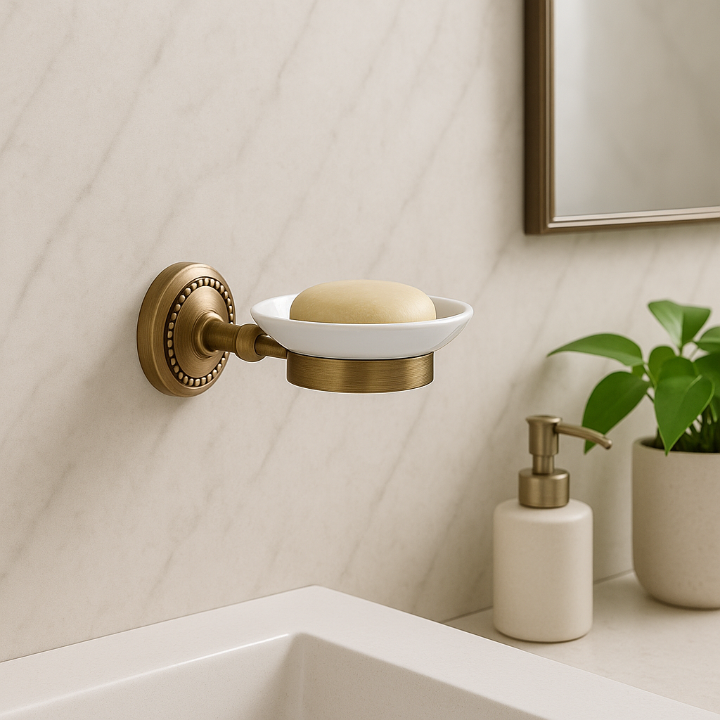 Porte savon mural en bronze vintage